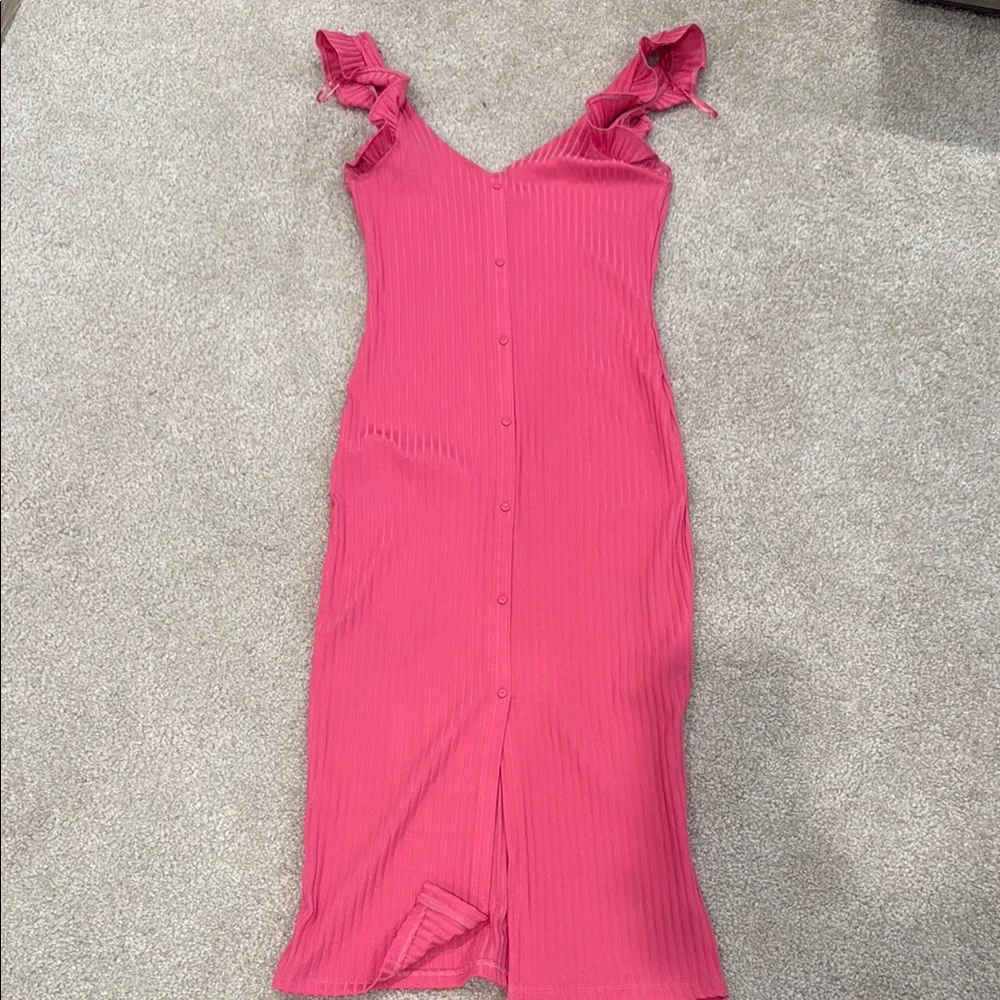 Pink Ruffle Strap Dress - Picture 1 of 2